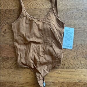 lululemon athletica Brown Ribbed Bodysuit